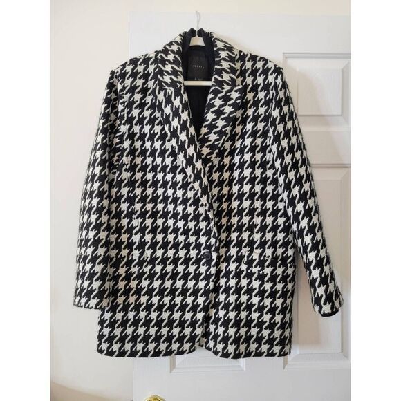 Theory houndstooth wool blend coat L - Picture 3 of 11